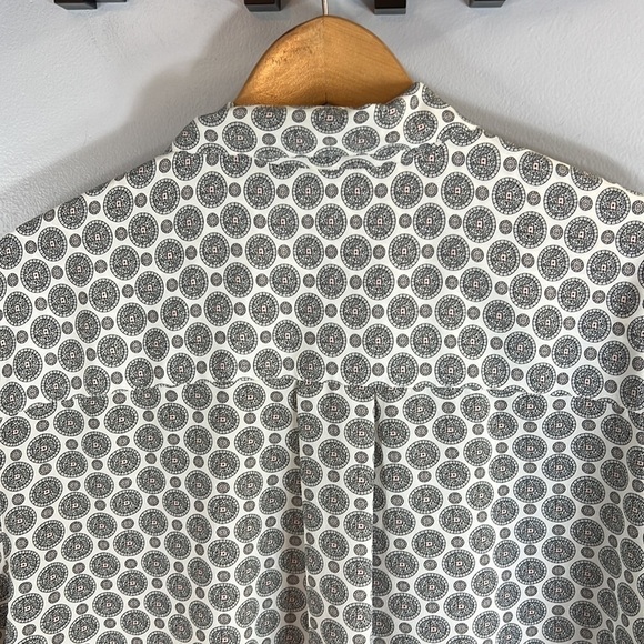 RENA Rowan for Saville Geometric Short Sleeve Shirt Hidden Buttons Size 16 - Picture 7 of 11